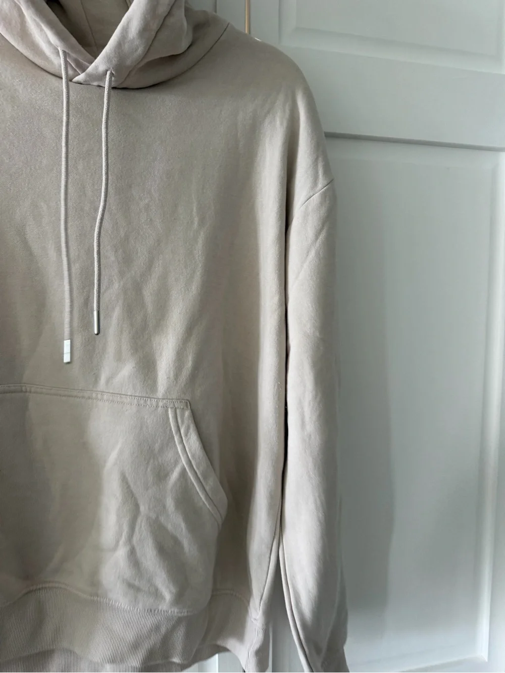 H&M Oversized Hoodie Sweatshirt Beige Taupe Size Small - Picture 4 of 14